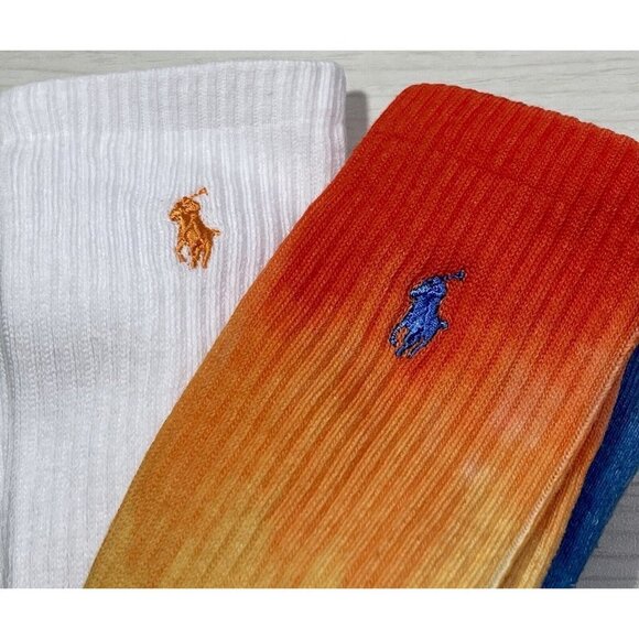 New POLO Ralph Lauren Beach Tie-Dye Crew Sock 3 Pack Women's (Size 4-10-1/2) - Picture 6 of 7